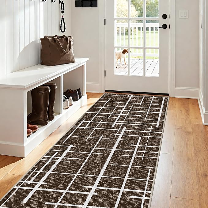 Non Slip Hallway Runner Rug 2x10, Washable Long Rug, Woven Thin Low Pile Carpet - Image 8