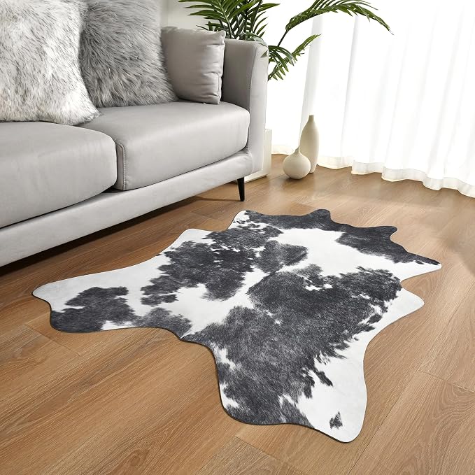 Easycozy Faux Cowhide Cow Print Rug: 3 x 4 Western Decor Faux Cowhide, - Image 6