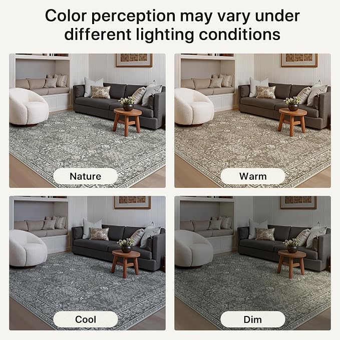 Bavni Area Rugs for Living Room, 5x7 Area Rugs Non-Slip Washable，Ultra-Thin - Image 8