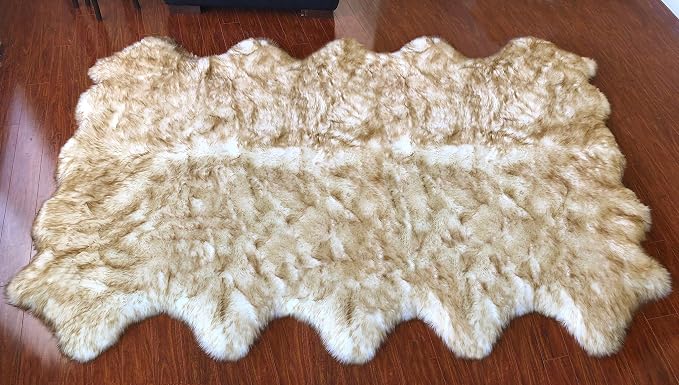 LAMBZY Faux Sheepskin Hypoallergenic Free Shape Silky Shag Rug, Luxury Shaggy by LAMBZYRUGS