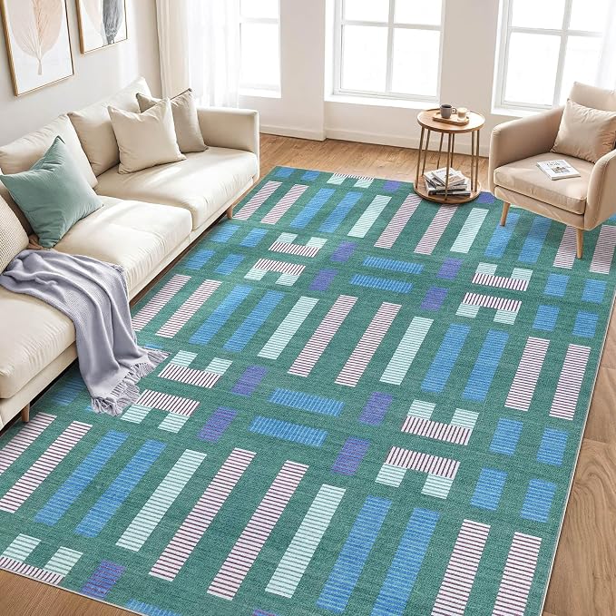 cotiled 10x14 Area Rug Living Room: Washable Boho Rugs - Image 6