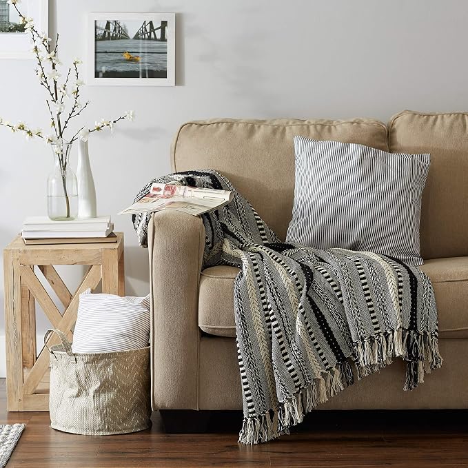 DII Braided Striped Decorative Throw Blanket - Image 3