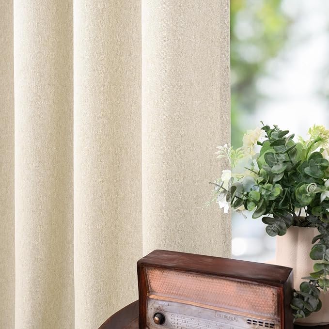 BGment Linen Curtains for Living Room 84 Inch Length 2 Panels Set, Non See - Image 8