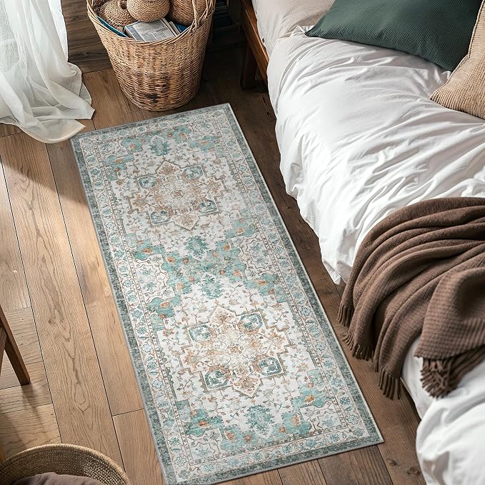 GENIMO 2‘6“x10 Runner Rugs for Hallway, Machine Washable Non Slip Vintage Rugs - Image 8
