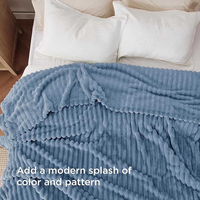 Bedsure GentleSoft Blue California King Size Blanket - Image 3