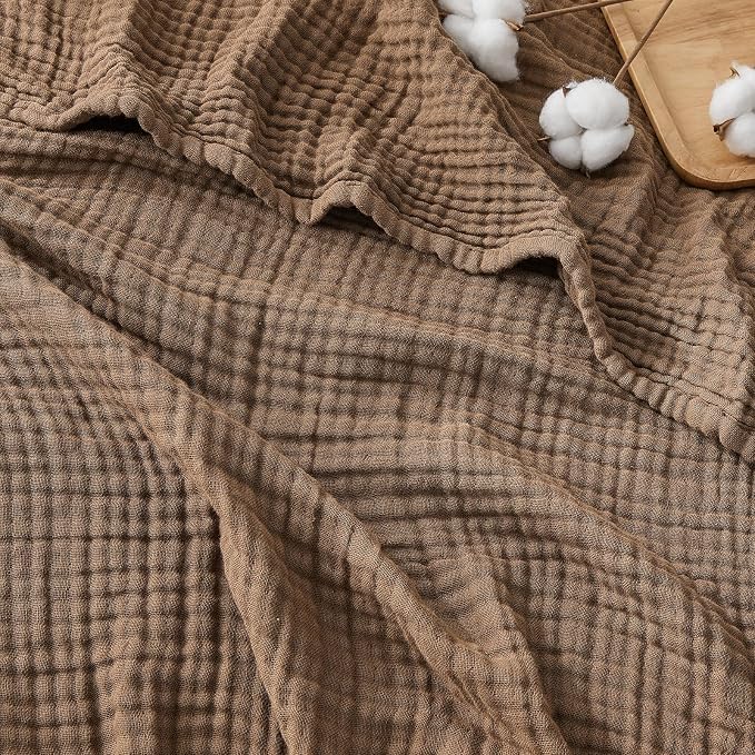 EMME Cotton Muslin Large Throw Blanket Couch Breathable Gauze Blanket Soft by EMME