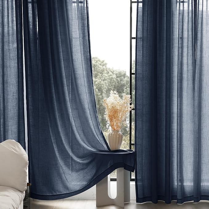 Navy Blue Curtains 86 inch Length - Image 7