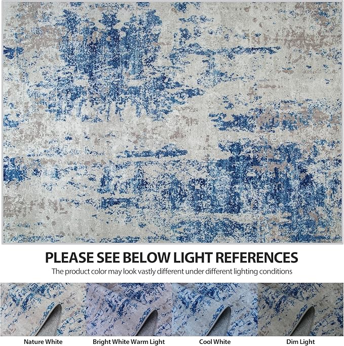 9x12 Area Rugs for Living Room Rug Washable: Abstract Large Rug for Dining Room - Image 6