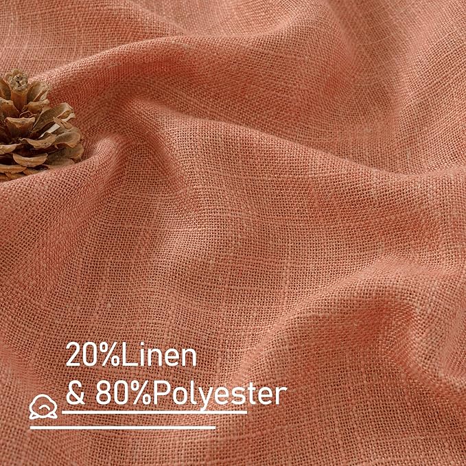 LAMIT Terracotta Linen Curtains 40 Inch - Image 2