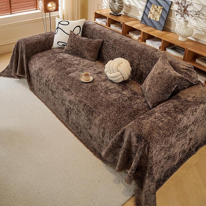 ROOMLIFE Brown Sofa Cover, Vintage Boho Couch Cover by ROOMLIFE