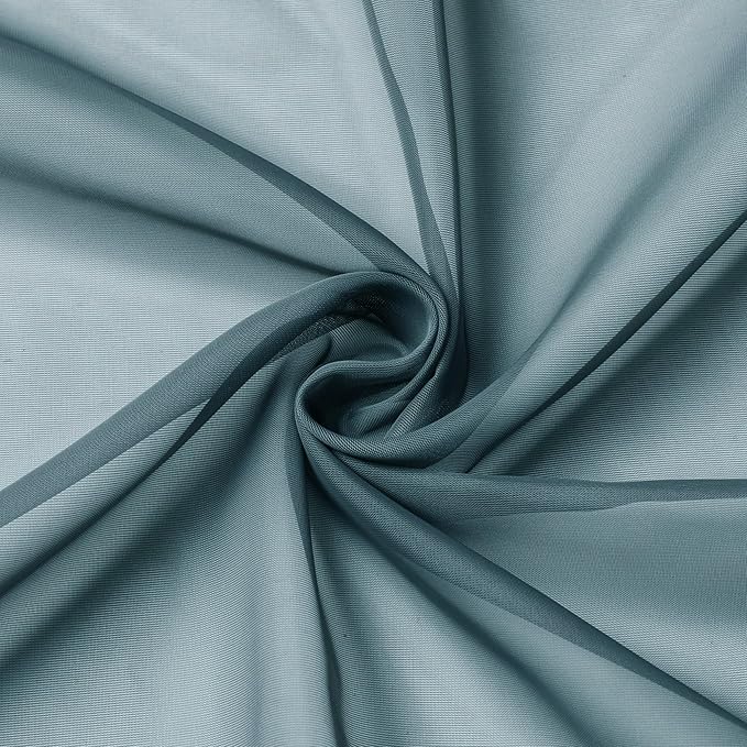 Aiyufeng Dusty Blue Sheer Curtains 96 Inches Long 2 Panels Set, Light Filtering - Image 5