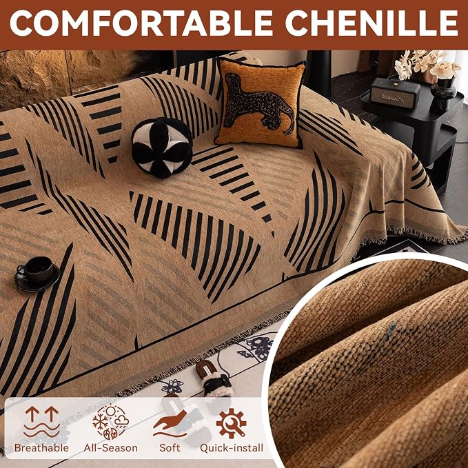 VClife Boho Couch Cover Washable Sectional Sofa Cover, Pet Couch Cover - Image 6