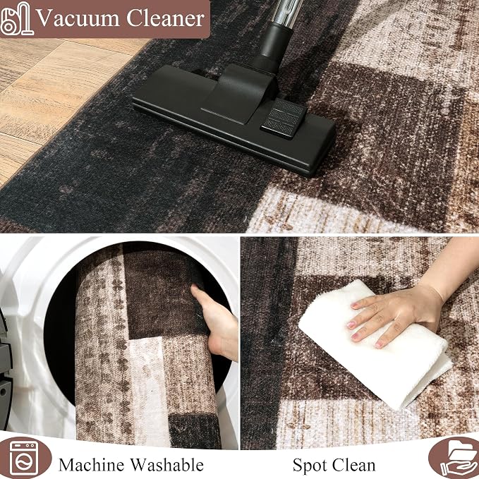 Modern Geometric Patchwork Indoor Area Rug - Image 9