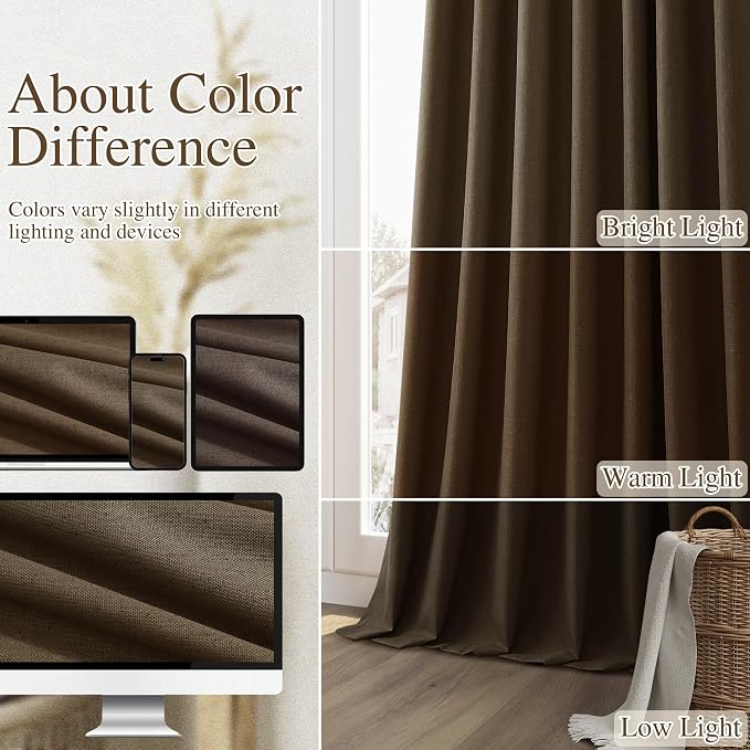 Guken 100% Blackout Curtains 96 Inch Length 2 Panels Set - Image 7