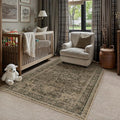 PureCozy Entryway Area Rug 3x5 Washable Brown Vintage Distressed Carpet by PureCozy