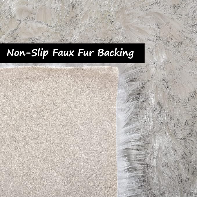 Goolela Sheepskin Area Rug 10x12 Fluffy Fuzzy Faux Fur Carpet - Image 3