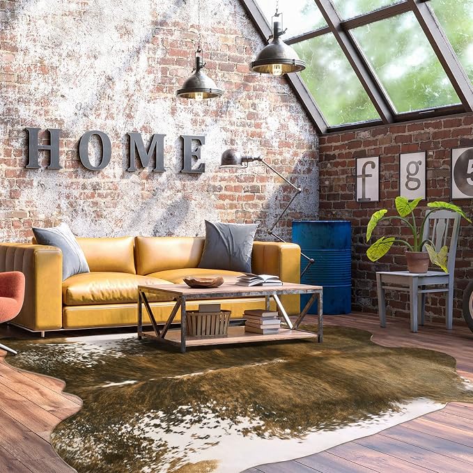 BENRON Faux Cowhide Rug, Western Cow Hide Rugs - Image 3