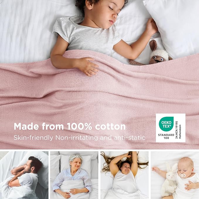Bedsure GentleSoft 100% Cotton Blanket Queen Size - Image 2