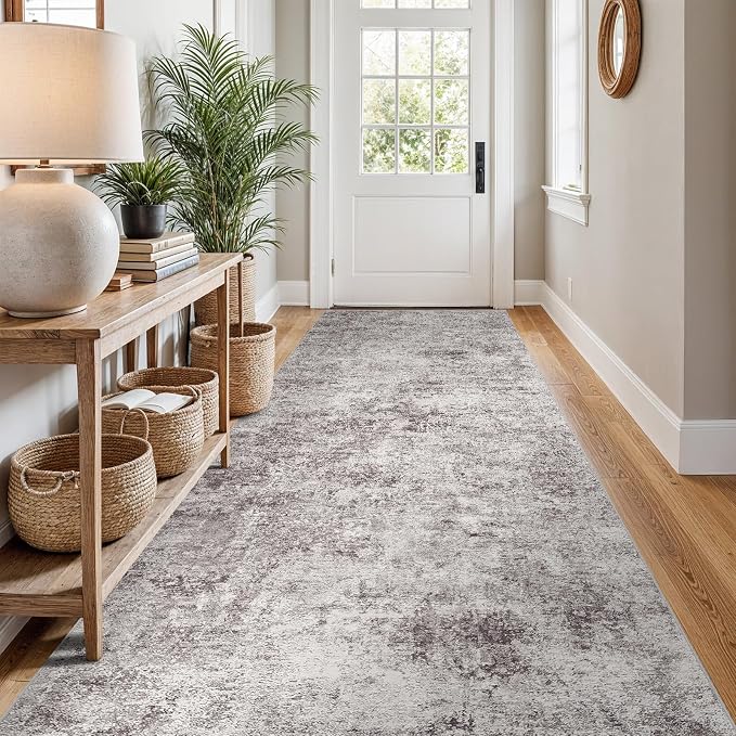 3x10 Washable Hallway Runner Rug – Abstract Non-Slip Mat - Image 2