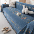 VClife Boho Couch Cover Blue Geometric Jacquard Pattern Sofa Cover, 1 Piece by VCLIFE