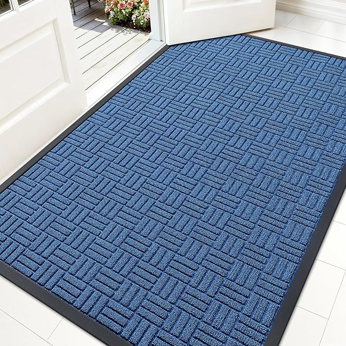 OLANLY Front Door Mat Outside Entrance 71x47, Heavy Duty Sturdy Natural Rubber by OLANLY