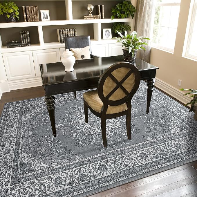 Area Rug for Living Room, 5x7Ft Non-Slip Vintage Area Rug, Machine Washable - Image 3