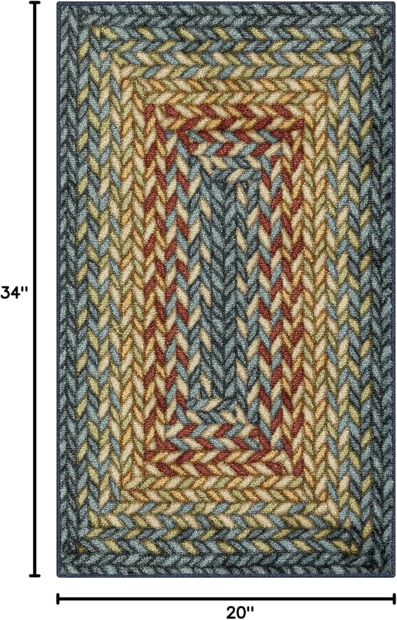 Maples Rugs Marion Bohemian Braided-Style Print Area Rug – Made in USA – - Image 3