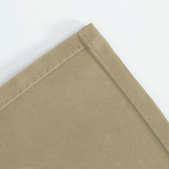 LEMOMO Beige Blackout Curtains/42 x 84 Inch/Set of 2 Panels Room Darkening - Image 7