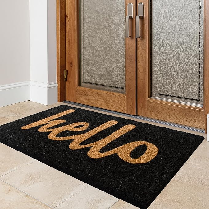 LuxUrux Welcome Mats Outdoor Coco Coir Doormat, by LuxUrux