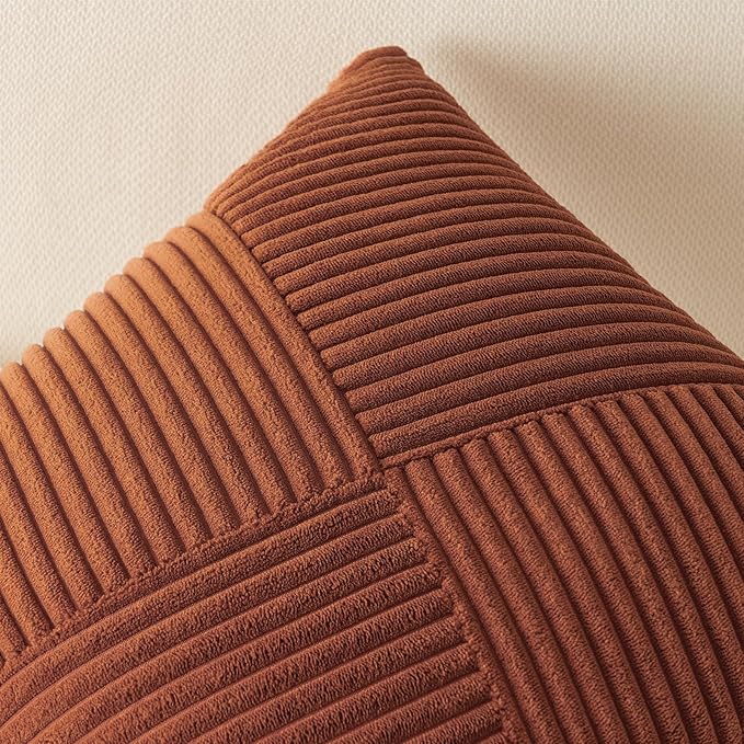 Topfinel Set of 2 Decorative Terracotta Throw Pillow Covers 12x12 Inch - Image 4