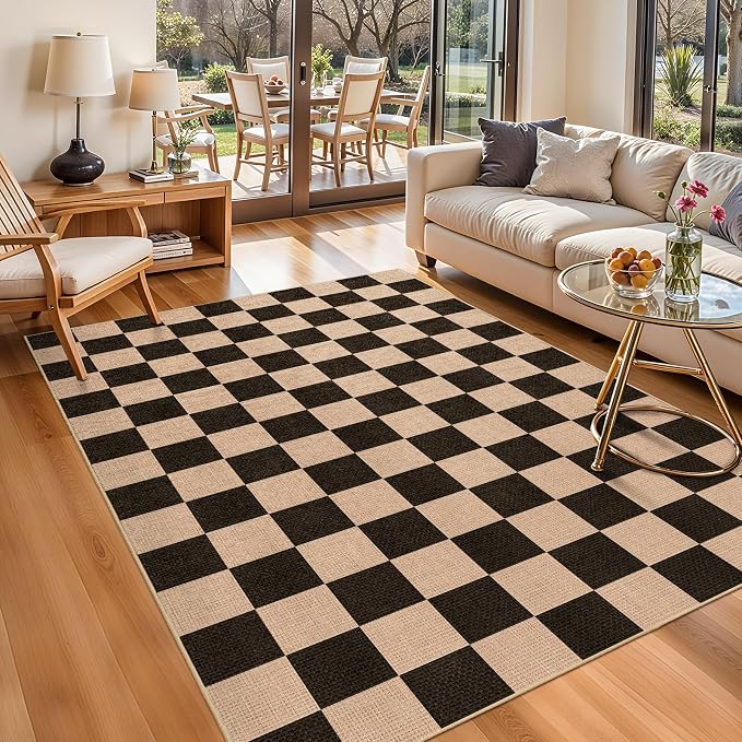 4x6 Jute Area Rug Washable: Non-Slip Indoor Floor Mat by BYYVOORugsforYourHome