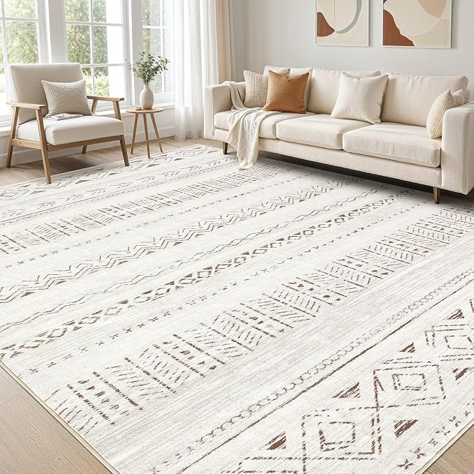 cotiled 12x15 Area Rug Living Room: Washable Boho Rugs by COTILED