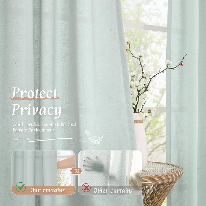 LAMIT Linen Sheer Curtains 84 inch - Image 5