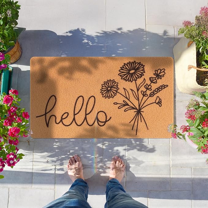 Hello Spring Door Mat for Front Door Welcome Matt Outdoor - Image 7