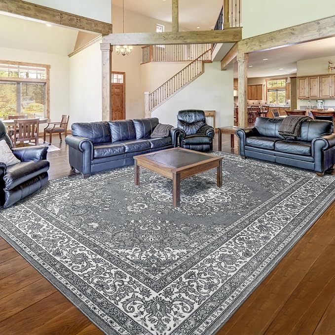 Area Rug for Living Room, 5x7Ft Non-Slip Vintage Area Rug, Machine Washable - Image 5