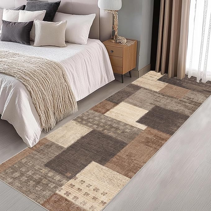 Modern Geometric Patchwork Indoor Runner Rug - Image 4