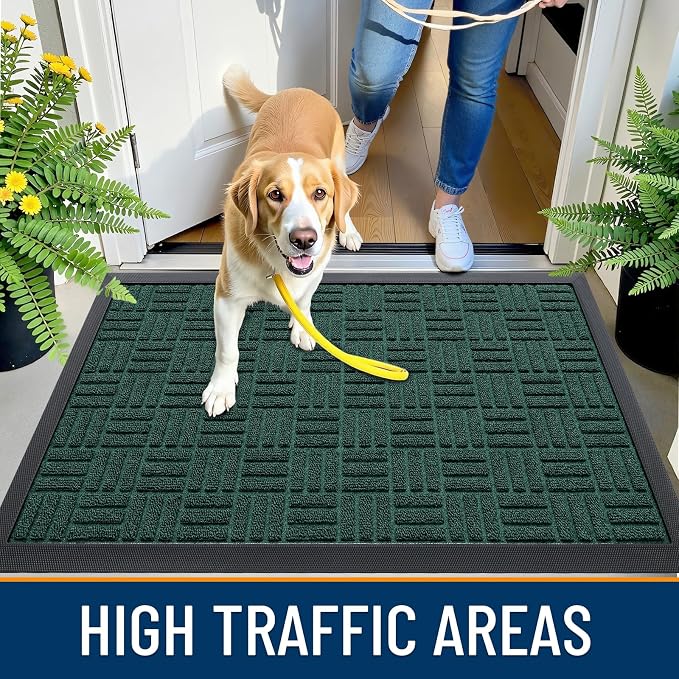 OLANLY Front Door Mat Outside Entrance 35x23, Heavy Duty Sturdy Natural Rubber - Image 5