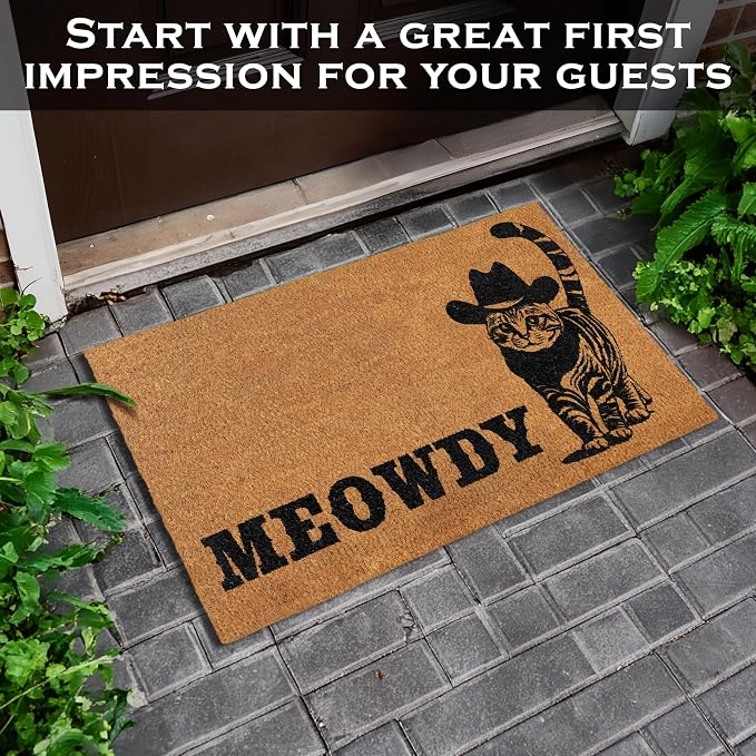 MAINEVENT Meowdy Doormat 30x17 Inch, Cat Front Door Mat - Image 8