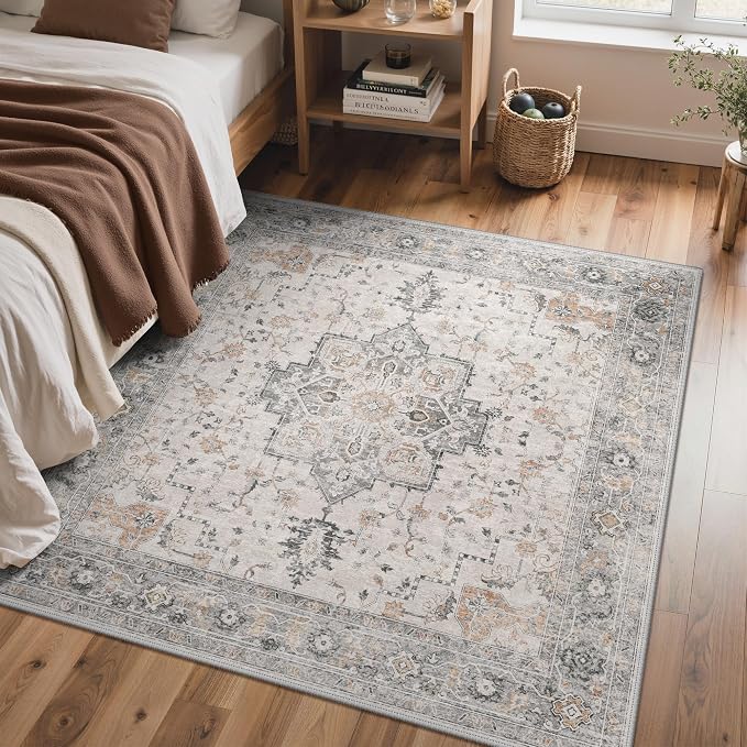 GENIMO 8x8 Area Rugs for Living Room, Machine Washable Rug, Non Slip Indoor - Image 3
