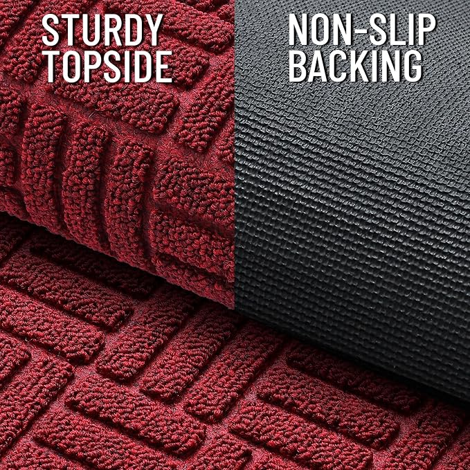 OLANLY Front Door Mat Outside Entrance 33x21, Heavy Duty Sturdy Natural Rubber - Image 3