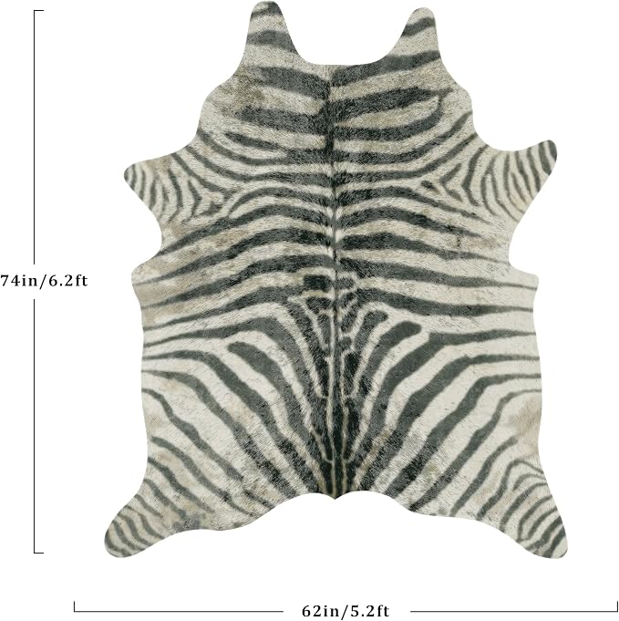Zebra Print Rug, Zebra Hide Rug 5.2x6.2 Feet - Image 2