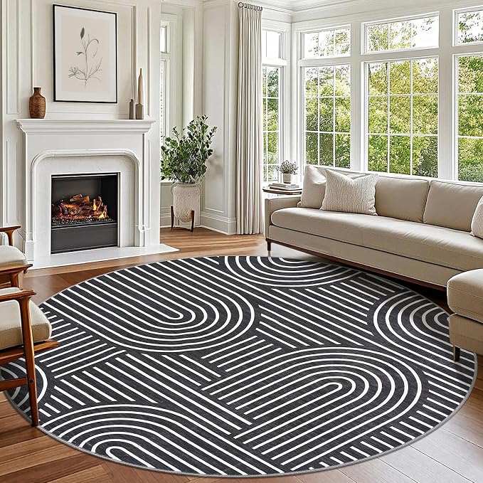 ROYHOME Washable Rug 6ft Area Rugs by ROYHOME