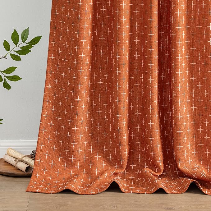 MIULEE Decorative Fall Back Tab Linen Curtains - Image 6