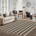 IOHOUZE Black and Tan Striped Rug 5'x7' Indoor Outdoor Rug, Washable Area Rug by iOhouze