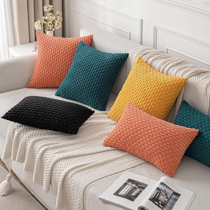 MIULEE Pack of 2 Decorative Throw Pillow Covers 20x20 Inch Soft Boho Striped - Image 4