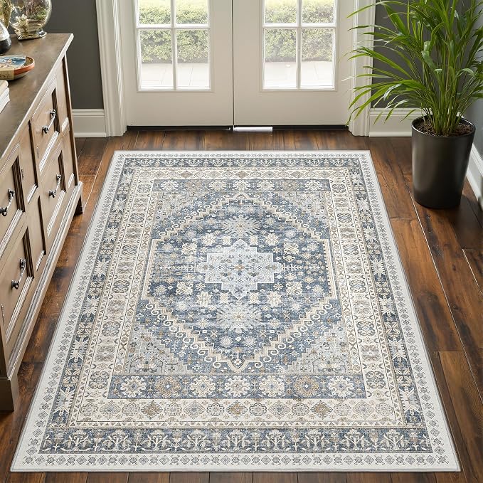 3x5 Washable Area Rug for Entryway, Kitchen Rugs Non Slip for Dining Room by Restydon