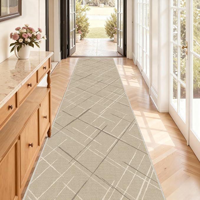 Kitchen Rugs Ultra Non-Slip 2.6x12 Washable Runner Rug Modern Tear and Stain - Image 2
