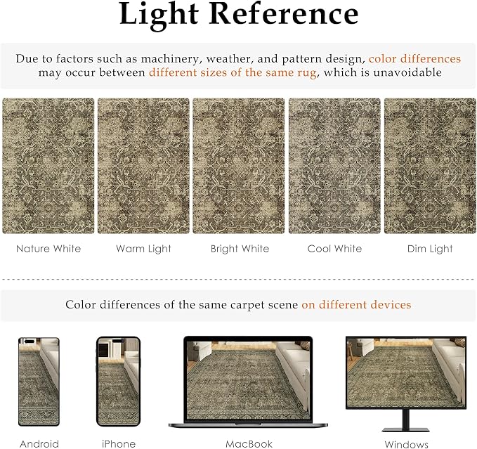 PureCozy Light Brown Entryway Area Rug 2x3 Vintage Indoor Kitchen Washable Door - Image 2