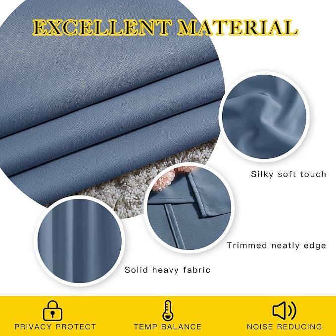 NICETOWN Bedroom Blackout Curtains and Drapes 54" L - Image 4