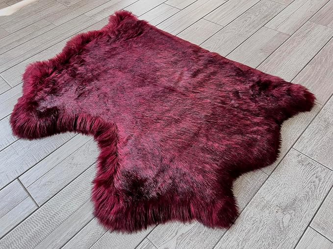 Free Shape Luxury Soft Fluffy Shag Area Rug Double Side by Side 3'x4', 90x120cm by LAMBZYRUGS
